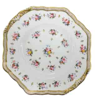 Copeland & Garrett plate with flower sprigs, C. 1840