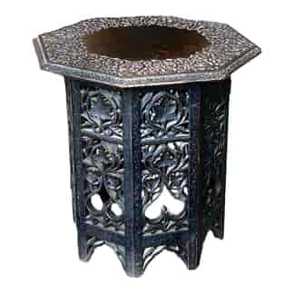 Indian carved Octagonal folding table, C.1900