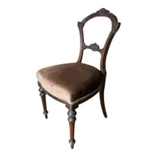 Victorian mahogany chair with brown velvet upholstery, c.1870