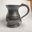 Pewter pot belly pint measure by James Yates 19th C