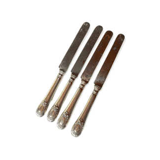 Set of four Christofle .800 silver handled knives, 19th century