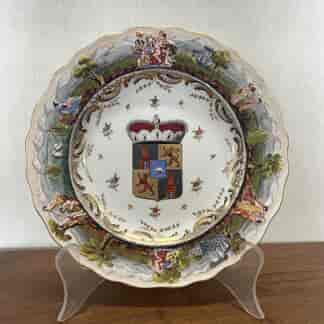Naples style italian porcelain plate with Spanish armorial, c.1900