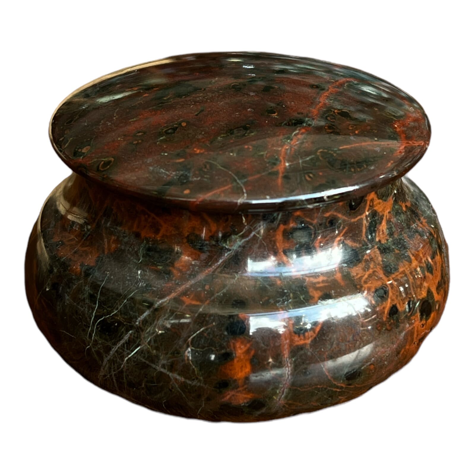 Cornish Serpentine stone box, C 1900