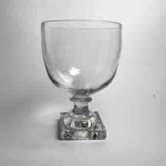 Georgian glass rummer with square base, c.1800