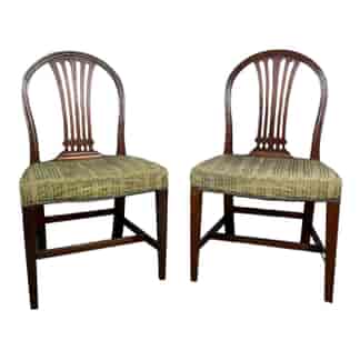 Pair of George III Hepplewhite Mahogany chairs, c. 1780