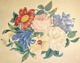 Early Victorian Watercolour of flowers, circa 1840