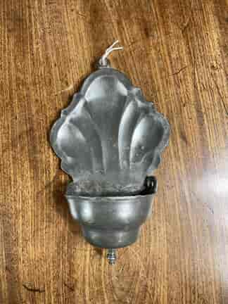 18th/19th century small pewter wall hanging vase/ Holy Water stoup.