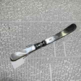 Silver plate pate knife with pearlshell handle, C.1910