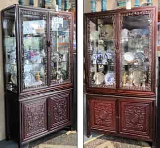 Pair of Chinese Hardwood cabinets, 20th century