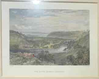 Local Geelong View engraving- The River Barwon, Queens Park, after Prout, hand-coloured 1874