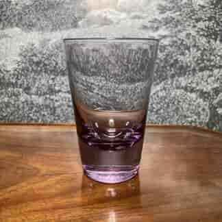 Amethyst  Hand blown glass tumbler with thick base, C. 1890