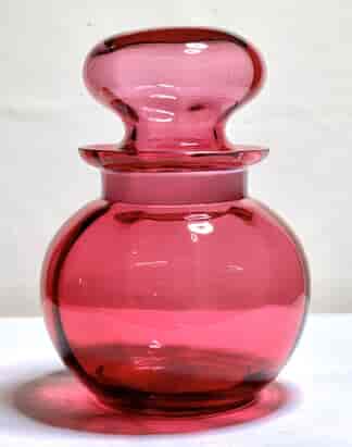 Victorian Ruby Glass jar with lid, c. 1890