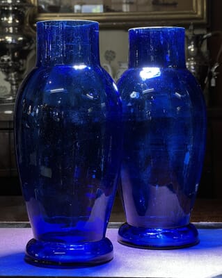Large Tall Aurora Blue Glass Vase  by Original Bristol Blue Glass – The  Original Bristol Blue Glass