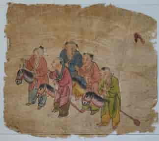 Chinese painting on mulberry paper, Children on Hobby-Horses, 19th c.