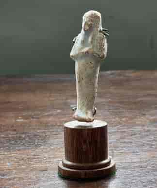 Eyptian shabti figure, red clay with blue pigment, New Kingdom, Ramesside, C.1279-1213BC
