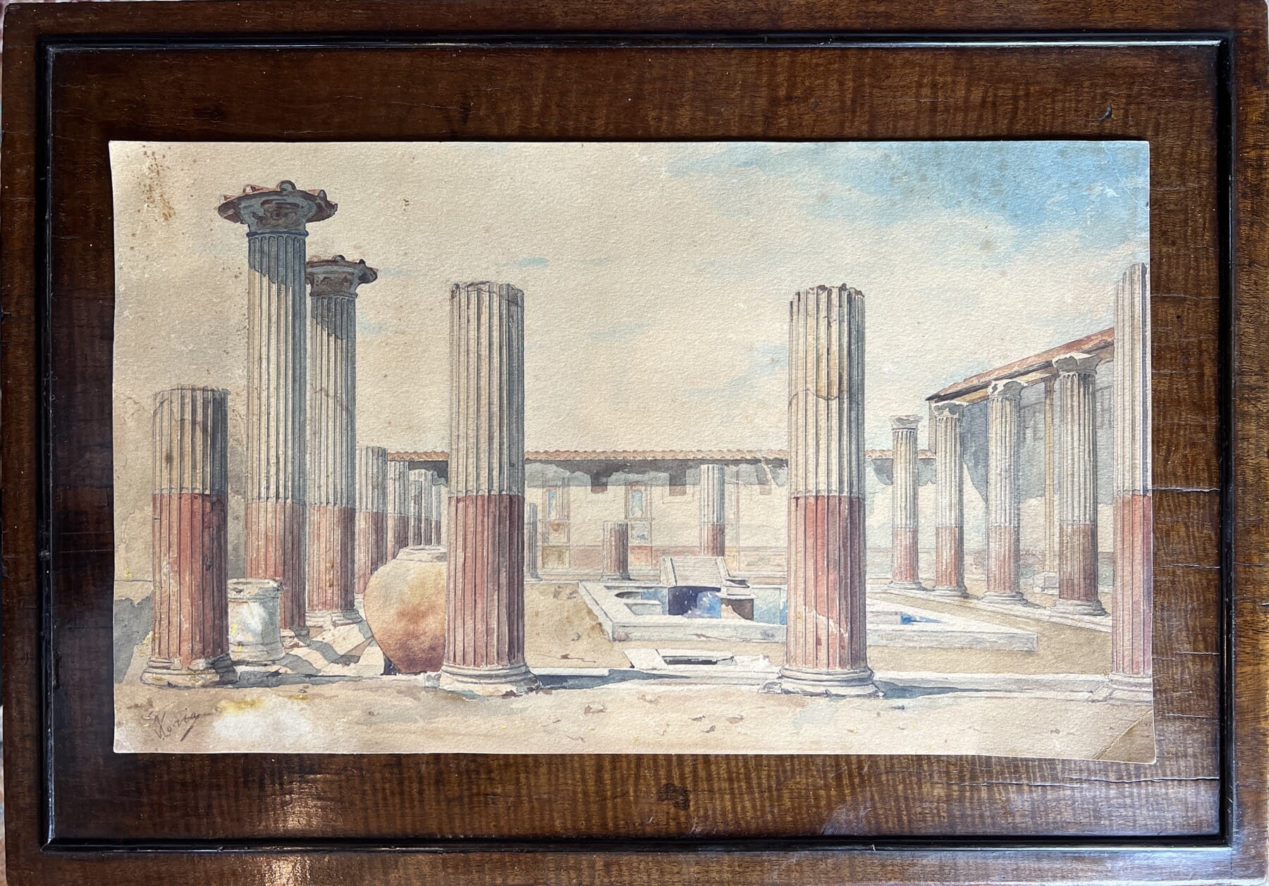 Pompeii watercolour, Vincenzo Loria