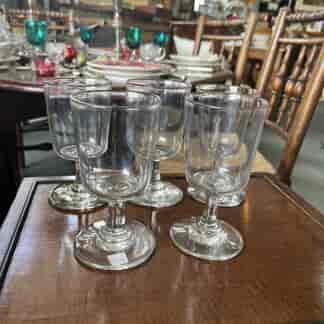 Set 4 + 1 hand blown glasses, early 20th Century