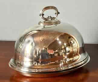 Alpha brand late Victorian silverplate cloche /meat-cover with stand, c.1900
