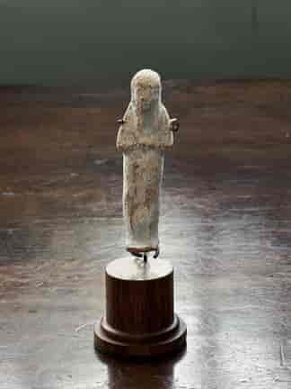 Eyptian shabti figure, red clay with blue pigment, New Kingdom, Ramesside, C.1279-1213BC