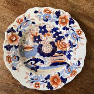 Ironstone plate with lobed rim decorated with Imari pattern, C 1820