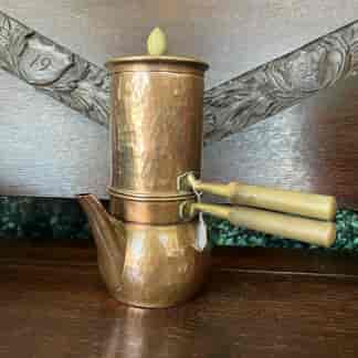 Forzani Italian Hammered Copper stove top coffee pot, Mid Century