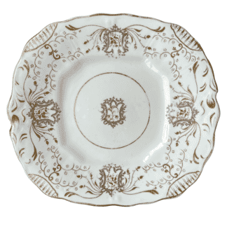 Staffordshire porcelain cake plate gilt decoration C.1860