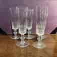 Set of 4 plus 1 Champagne Flutes C .1900