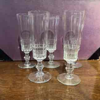 Set of 4 plus 1 Champagne Flutes C .1900