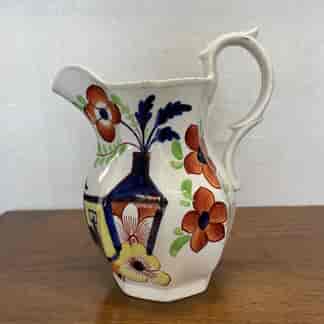 English pottery 'Gaudy Welsh'jug, bright coloured Chinese design C.1830