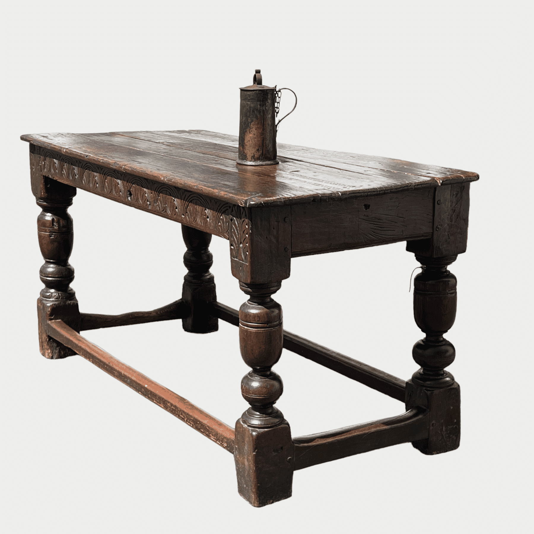 English Oak refectory table, 17th century