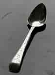 Georgian bright cut sterling silver spoon by Samuel Harris, 1794 'SH' mark at Moorabool Antiques