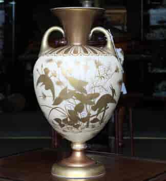 Victorian Aesthetic movement milk glass vase, Webb, C.1875