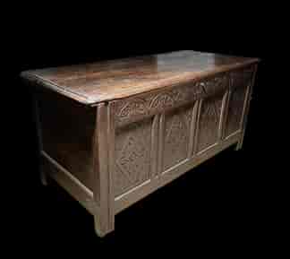 Oak coffer with arcaded front, c. 1700