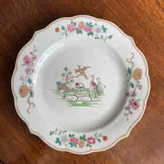 Chinese Export plate, famille rose 'European Birds', c.1745