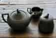 Wedgwood black basalt tea set, plain form, 19th/20th C