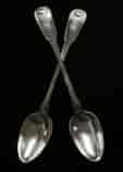 Large Georgian Sterling Silver Stuffing Spoons at Moorabool Antiques