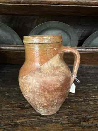 Redware glazed drinking mug, prob. Continental, 17th century