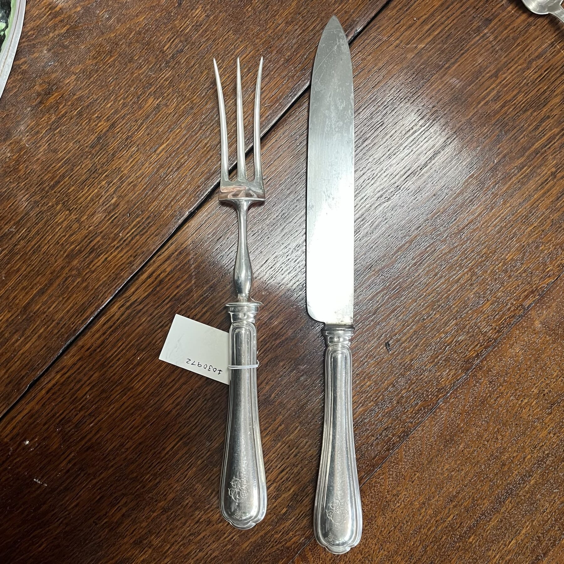 Christofle 'Spatours' pattern carving set, C. 1900