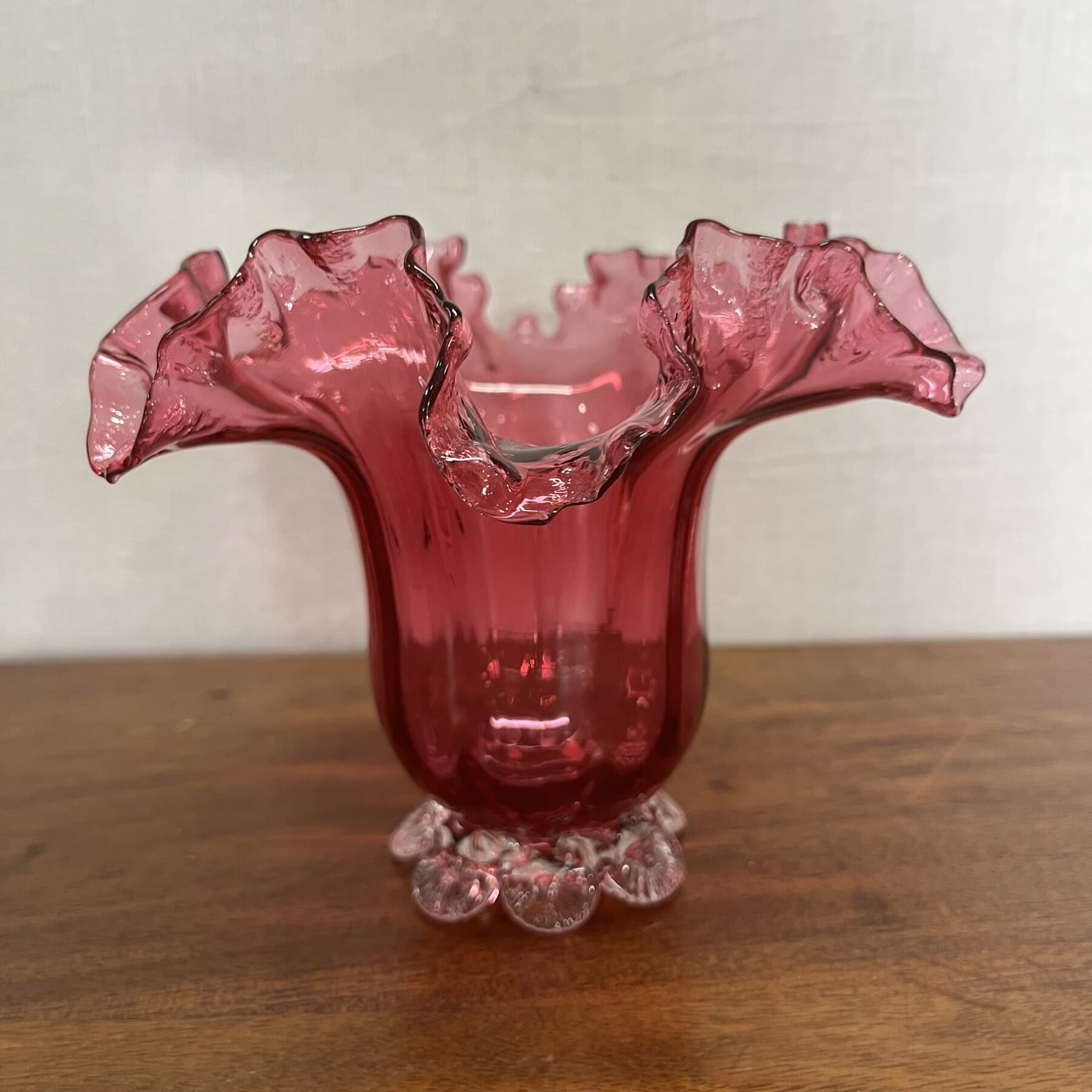 Victorian ruby glass vase, frilled neck C.1880 – Moorabool Antique ...