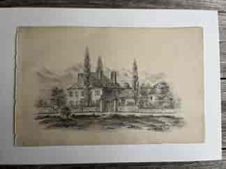 Pencil Sketch by Frederick Bennett- large manor house 1873