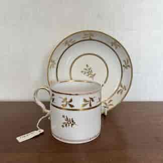 Spode coffee can & saucer, gilt foliage  c.1800