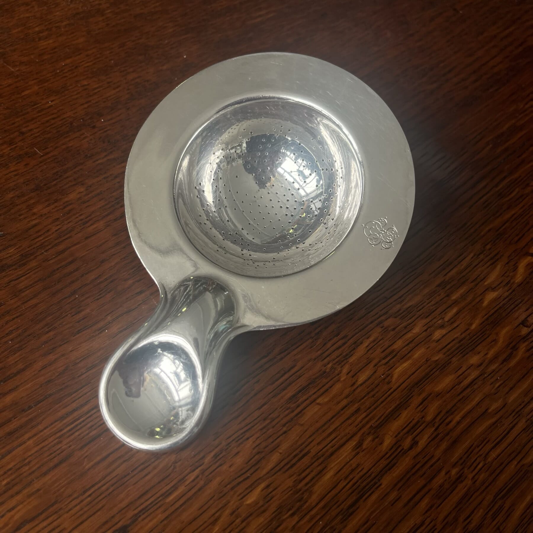 Christofle Silverplate Tea Strainer, mid 20th C