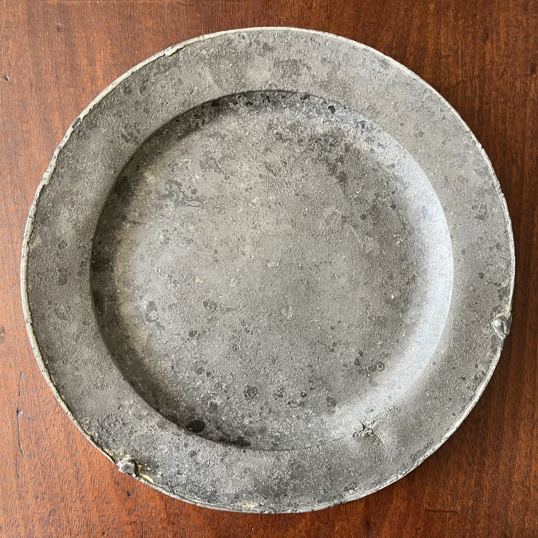 Pewter plate, mid 18th century