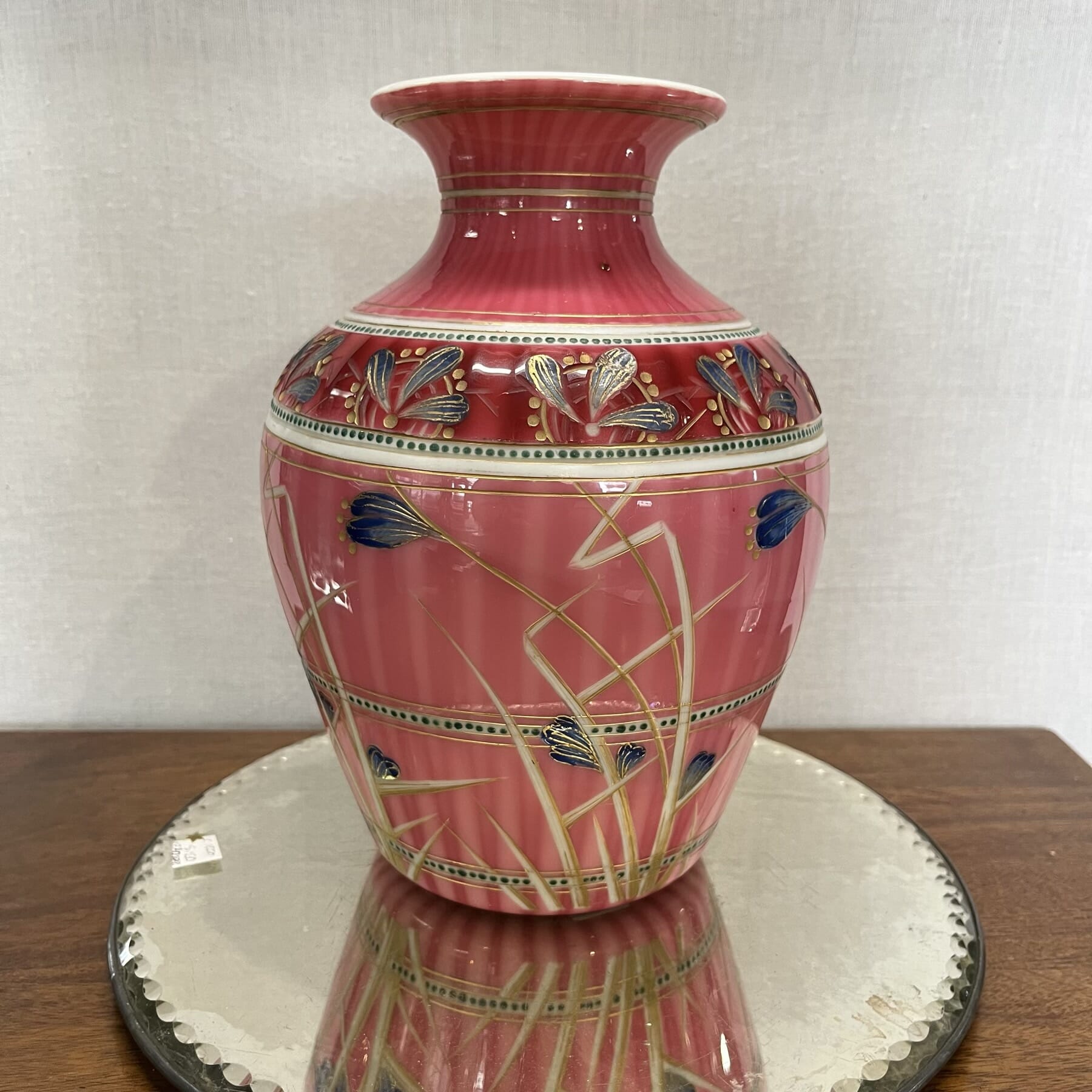 Victorian Milk Glass Vase Attributed To Moser Of Karlsbad C 1875 Moorabool Antique Galleries