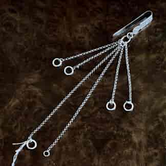 Victorian Chatelain belt Hook, 6 chains, c.1890