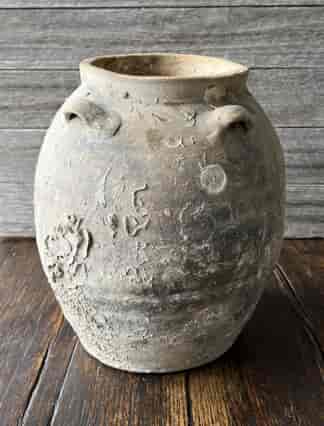 Song dynasty shipwreck pot with 4 small lug handles, 13th -14th century AD