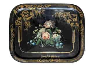 French Toleware Tray. "63 Ctres. / VALENTIN HEBERT / A ROUEN"