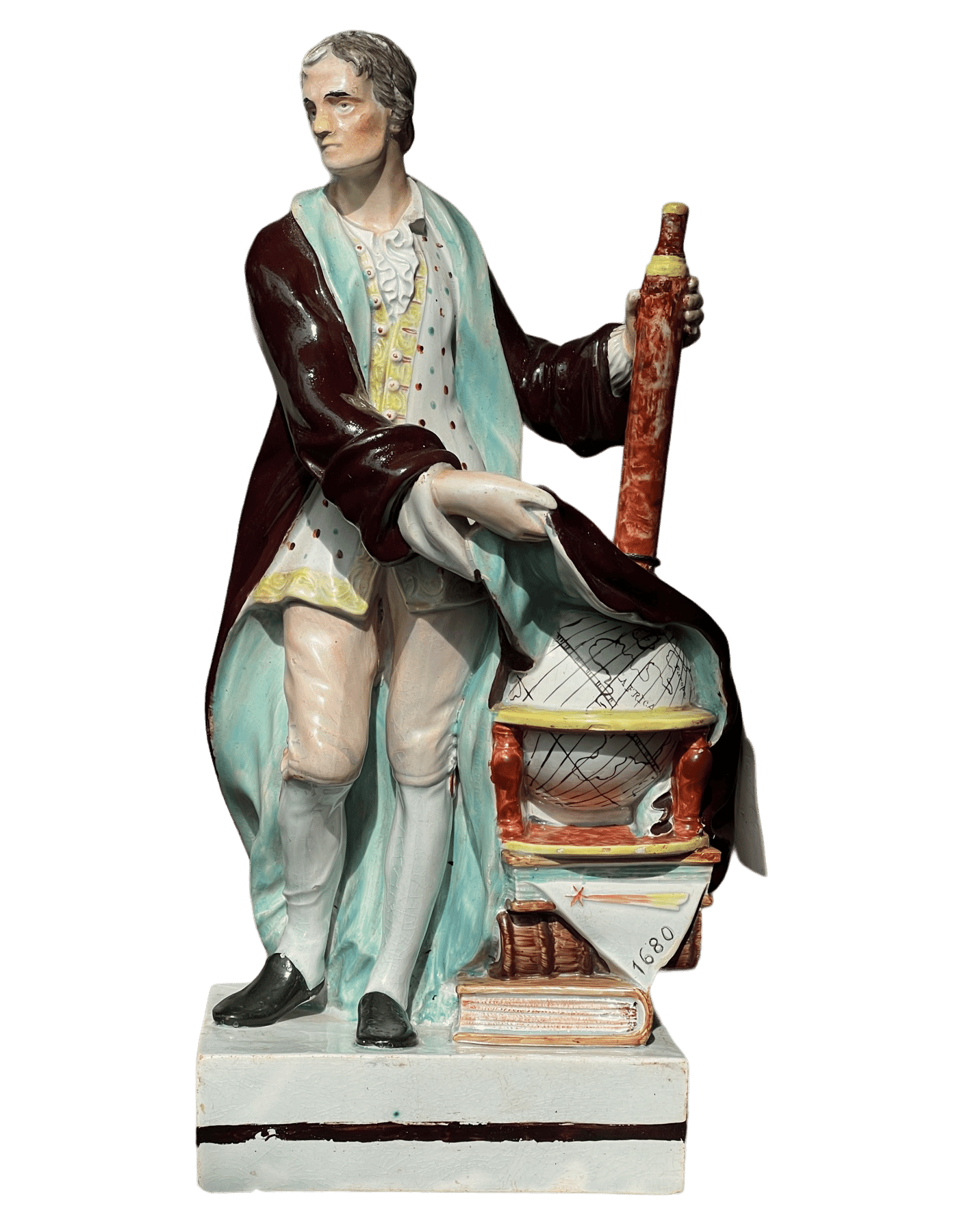 Sir Isaac Newton, Leeds Pottery Marked Figure c.1790 at Moorabool Antiques, Geelong