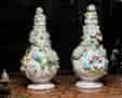 Pair of Coalbrookdale style bottle shape vases & covers, C 1830