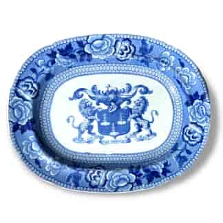 Riley Drapers Guild armorial blue & white plate C. 1820